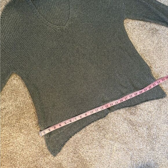 Peruvian Connection Sage Green Knit V-Neck Tunic Sweater M 100% Pima Cotton - Picture 14 of 14